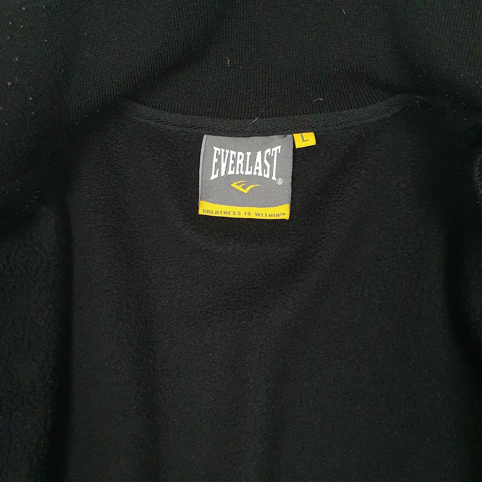 Mens Black Everlast Hoodie Boxing Full Zip Jumper