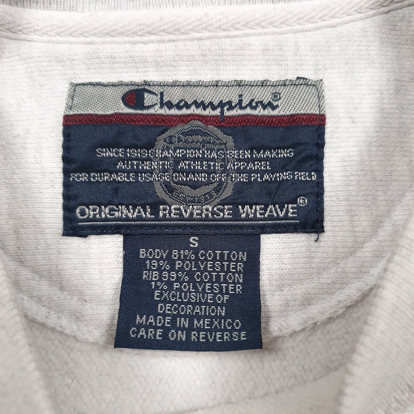 Mens Grey Champion Reverse Weave Vintage 90s Crewneck Jumper