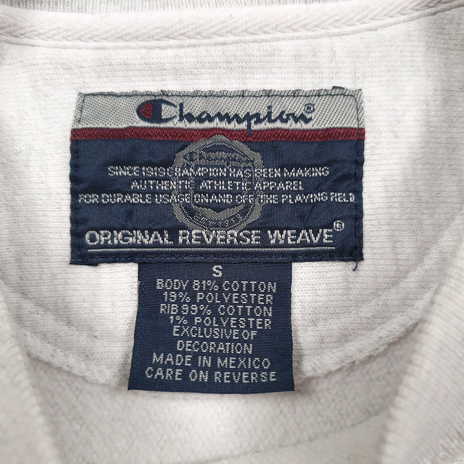 Mens Grey Champion Reverse Weave Vintage 90s Crewneck Jumper