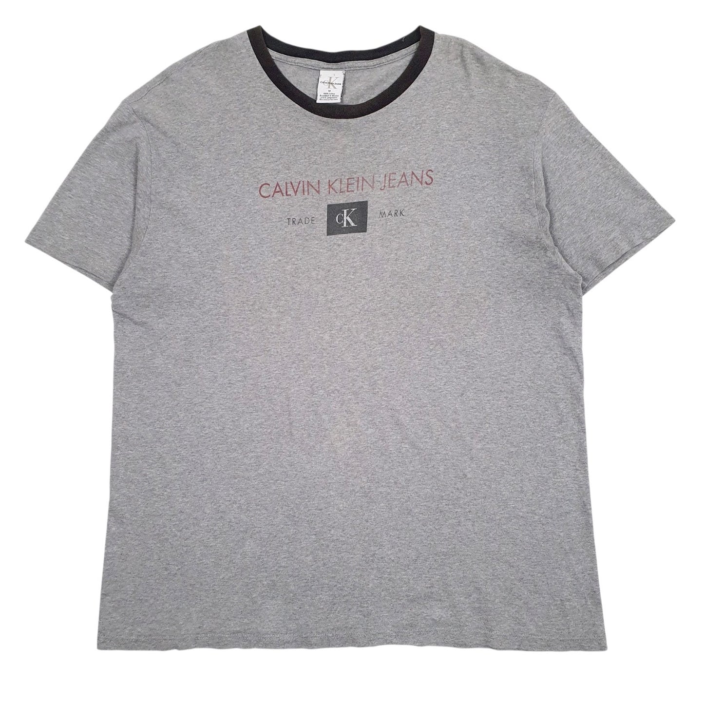 Mens Grey Calvin Klein Oversized Short Sleeve T Shirt