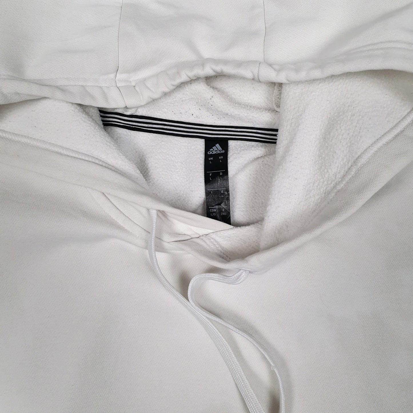 Mens White Adidas  Hoodie Jumper