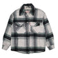 Mens Grey Levis Heavy Plaid Quilt Lined Windbreaker Hoodie Coat