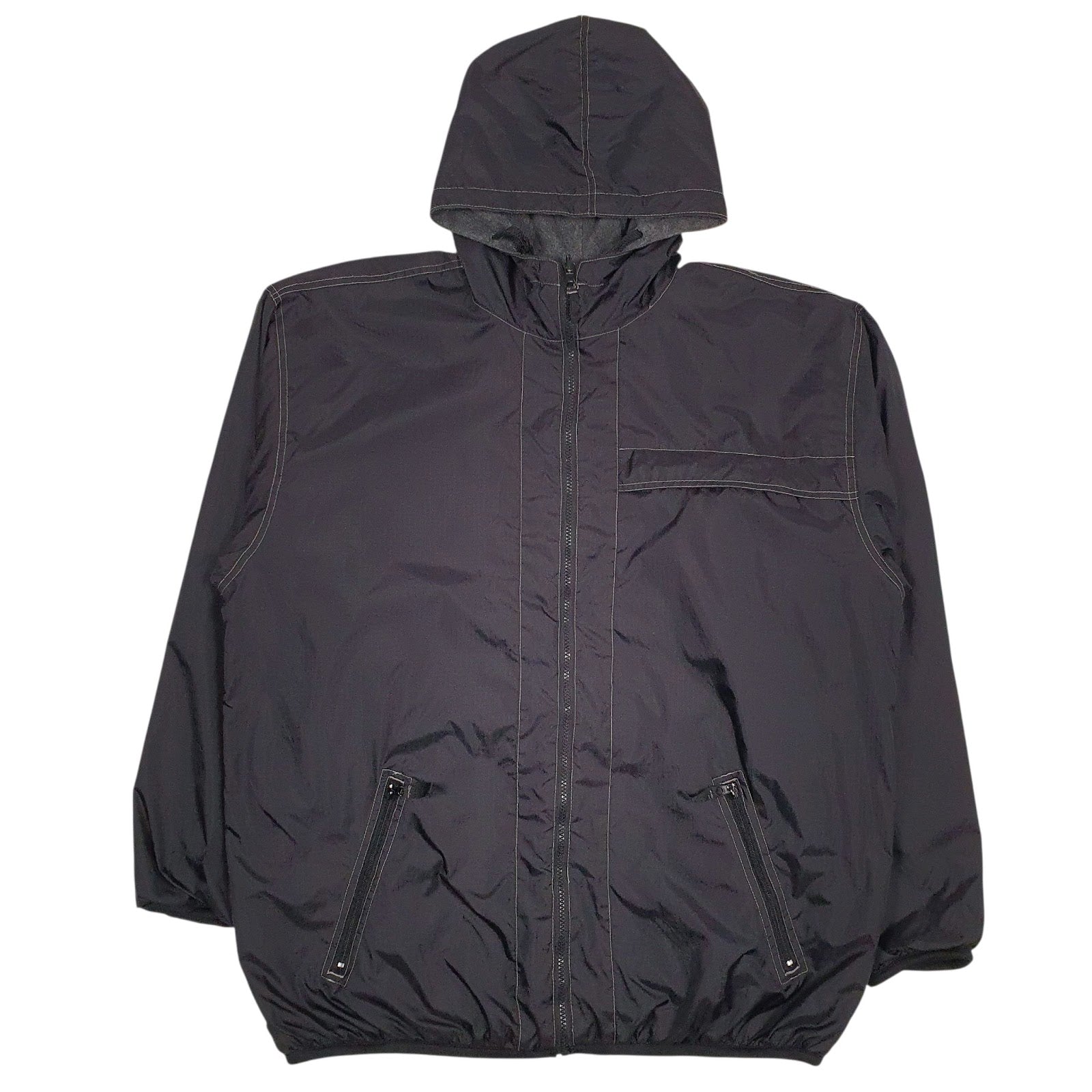 Mens Black Lee Fleece Lined Baggy  Coat