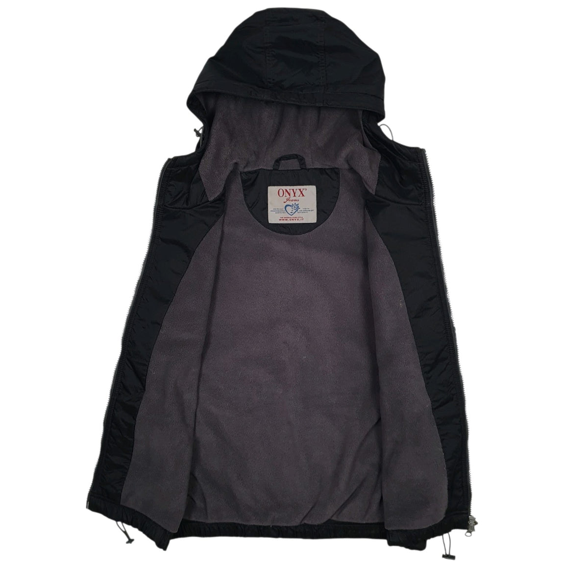 Mens Black Onyx Jeans Padded Hoodie  Coat