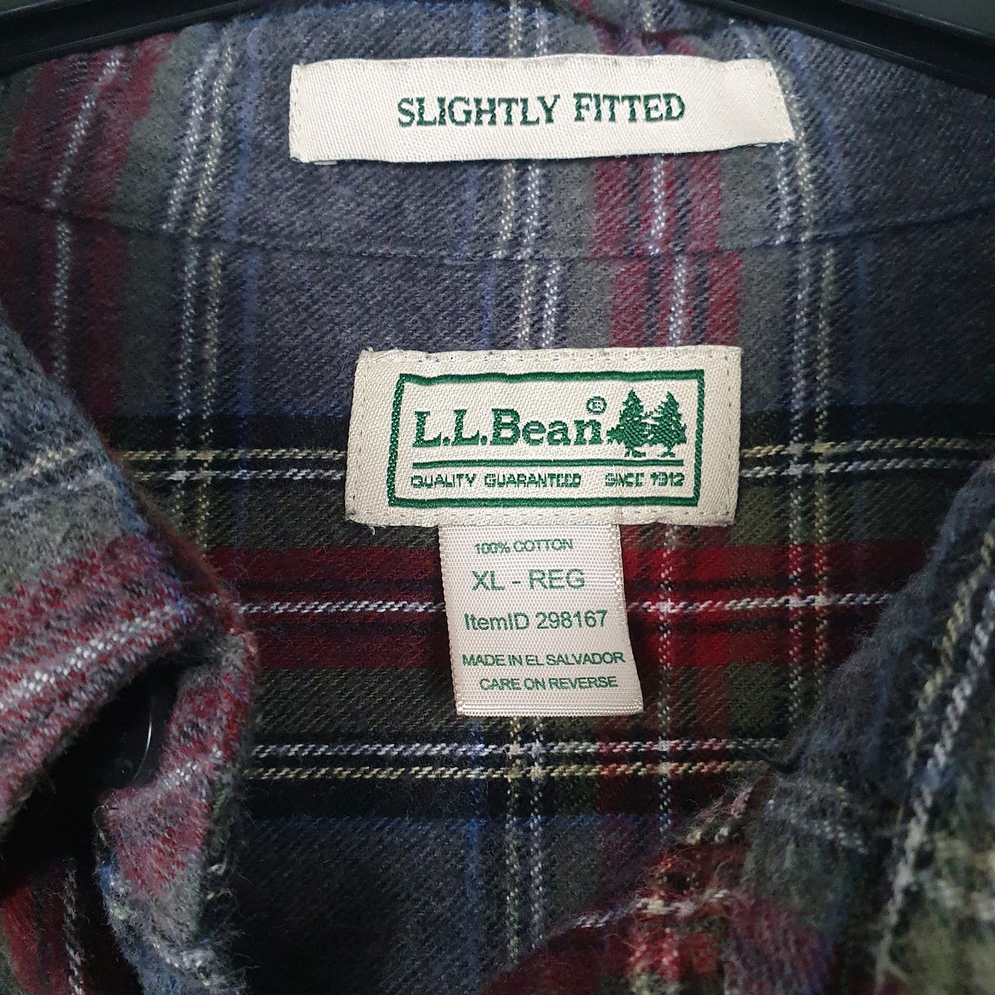 Mens Grey L.L.Bean Flannel  Shirt