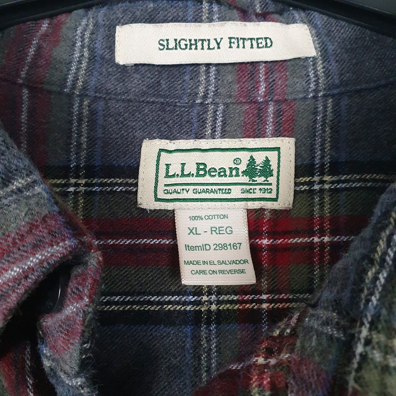 Mens Grey L.L.Bean Flannel  Shirt