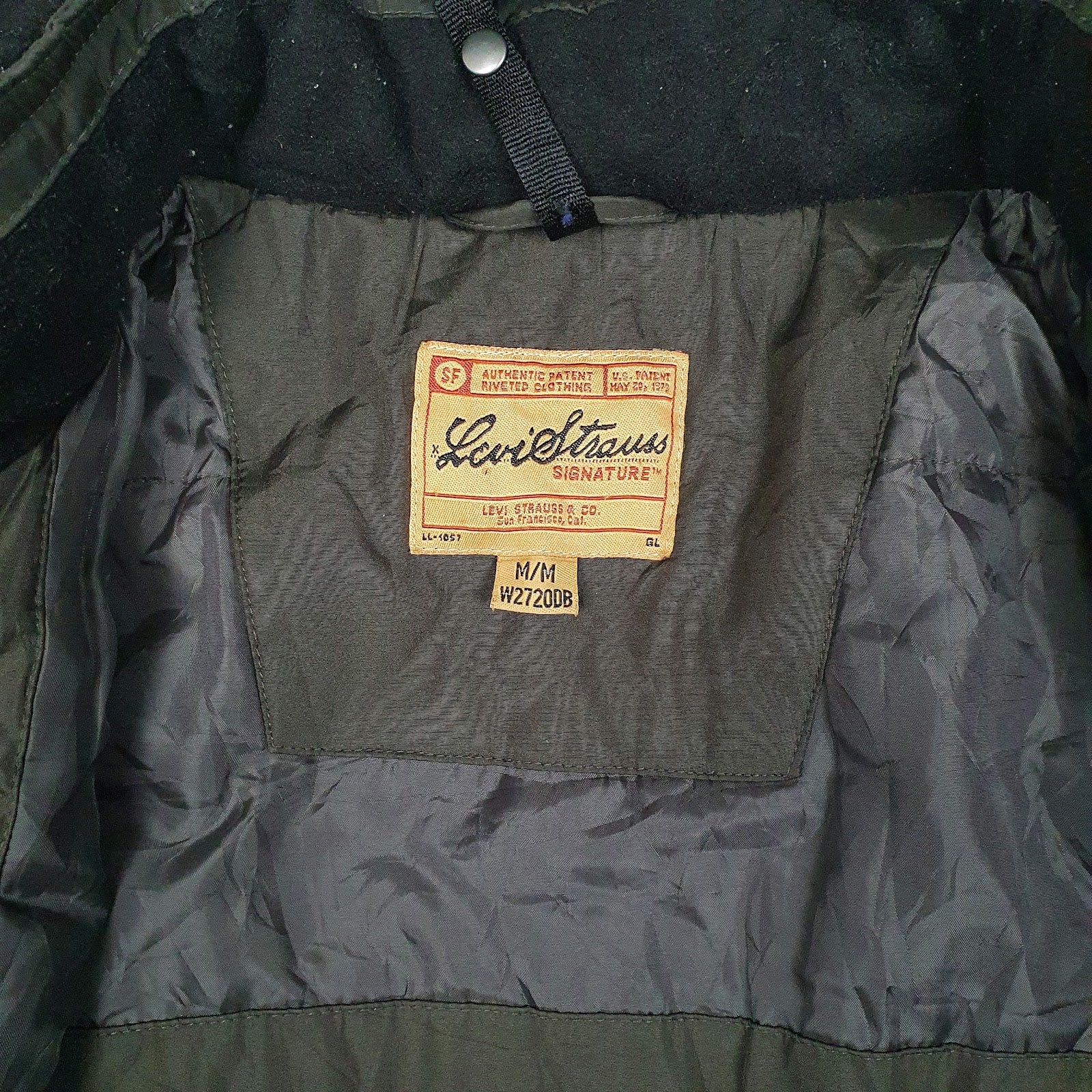 Mens Green Levis Padded  Coat