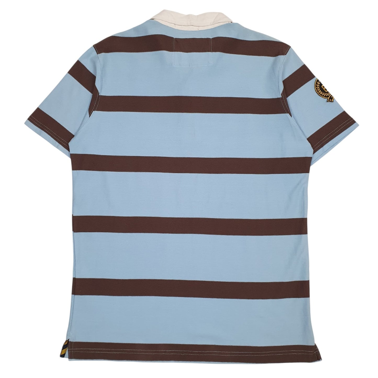 Mens Blue Maddox Rugby Crewneck Polo Shirt