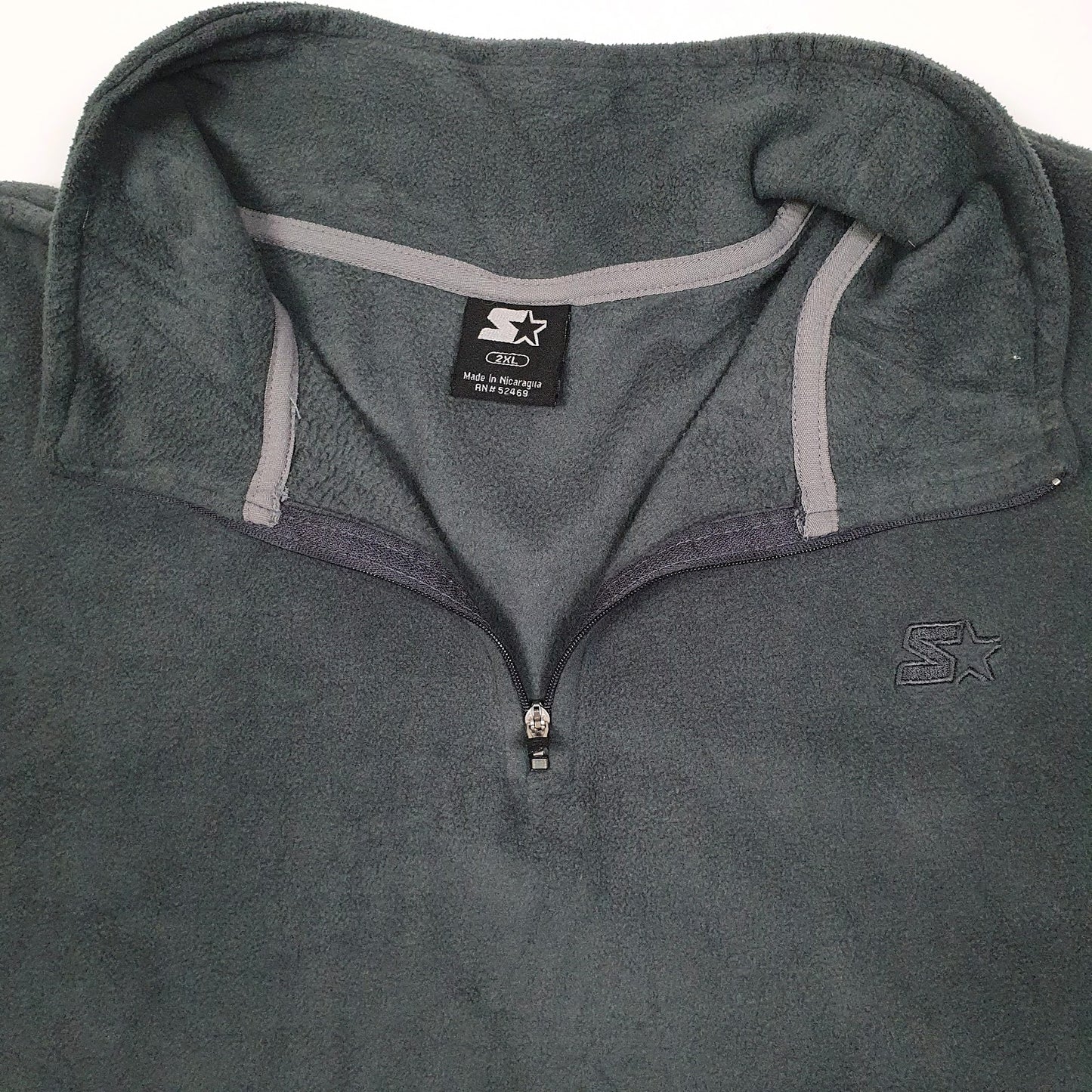 Mens Grey Starter  Quarter Zip Jumper
