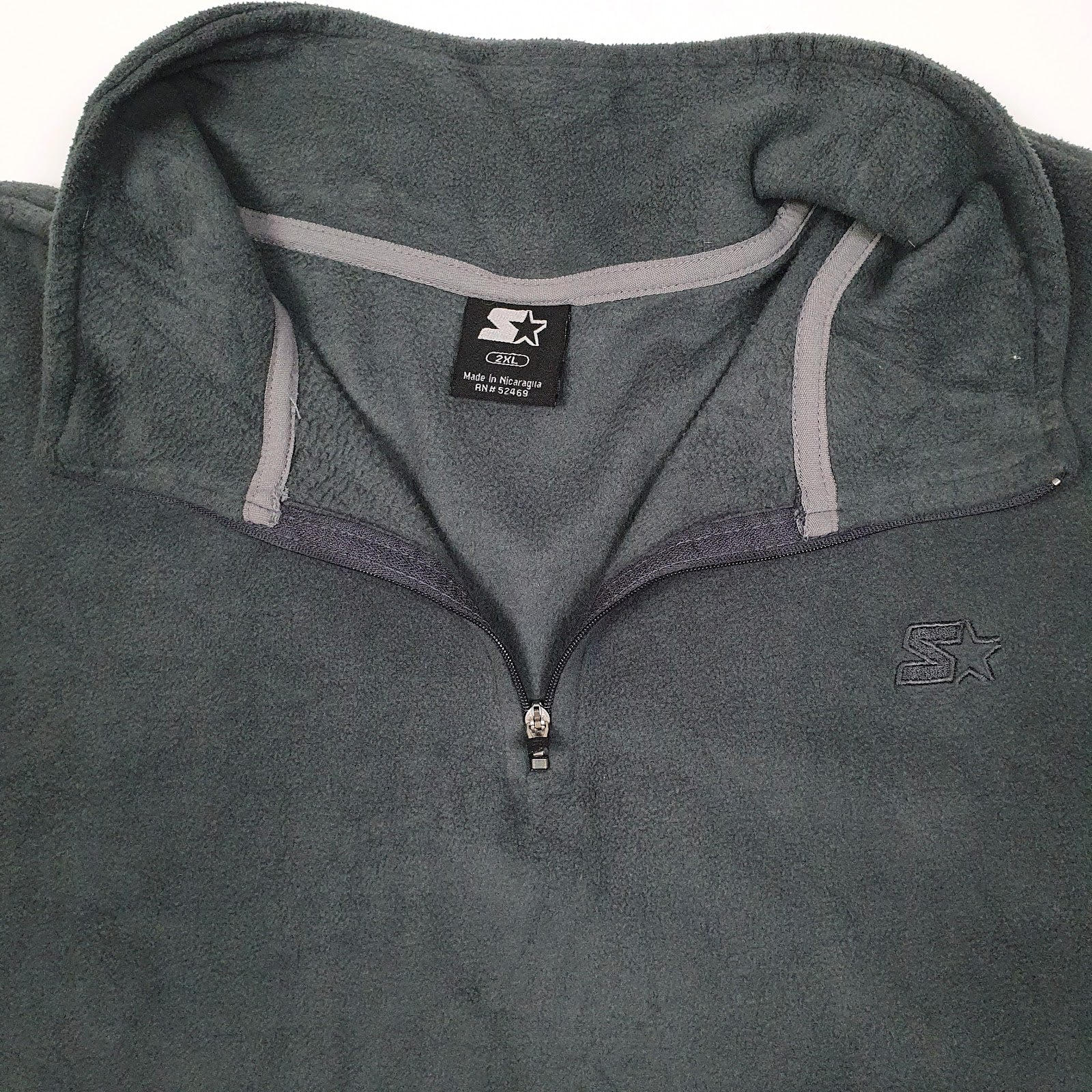 Mens Grey Starter  Quarter Zip Jumper