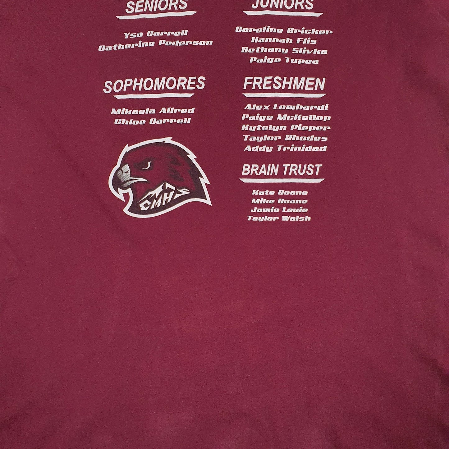 Mens Burgundy Canvas Cheyenne Mountain State Team  T Shirt