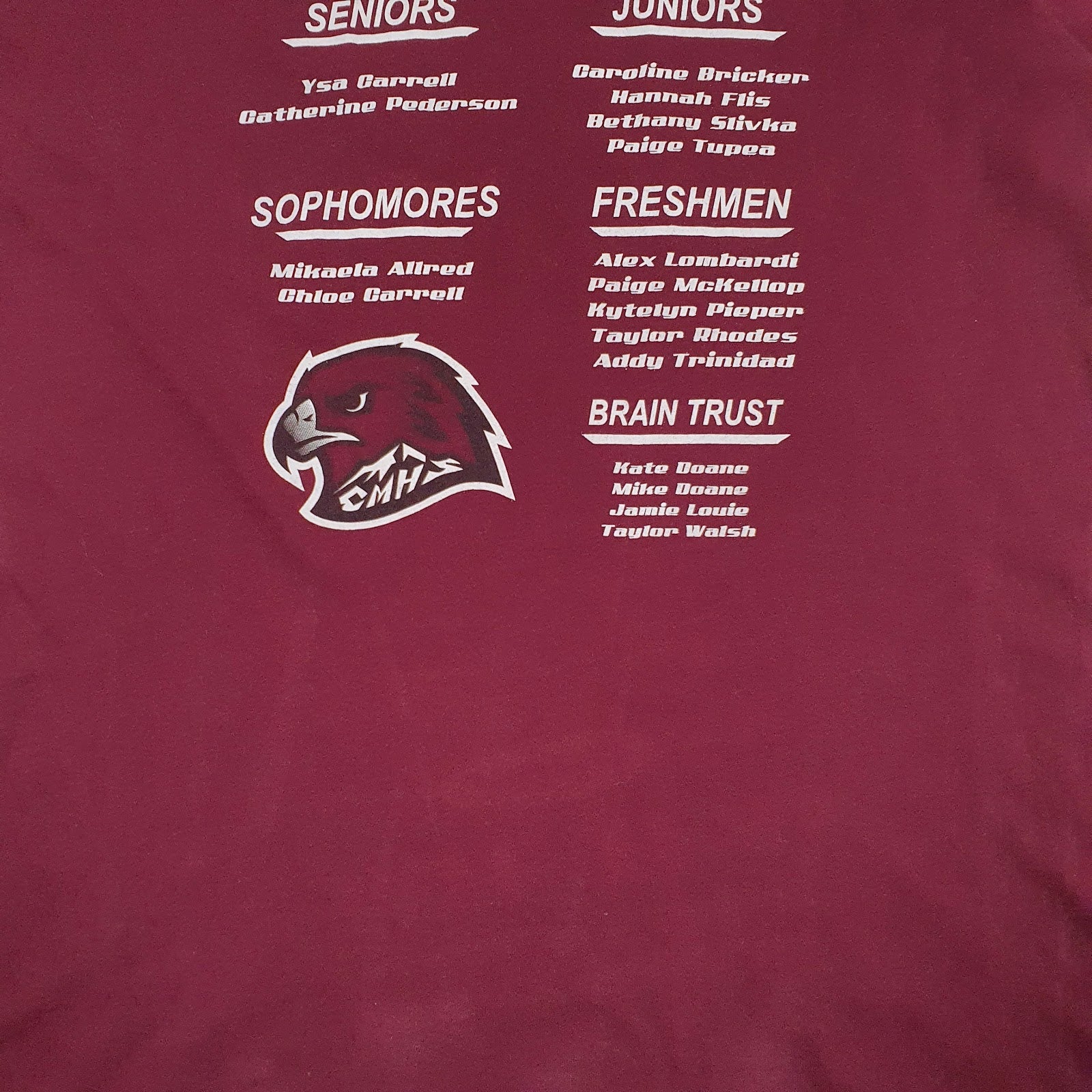 Mens Burgundy Canvas Cheyenne Mountain State Team  T Shirt