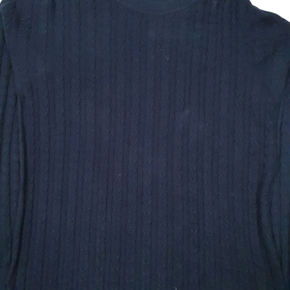 Mens Navy Tommy Hilfiger Cable Knit Crewneck Jumper