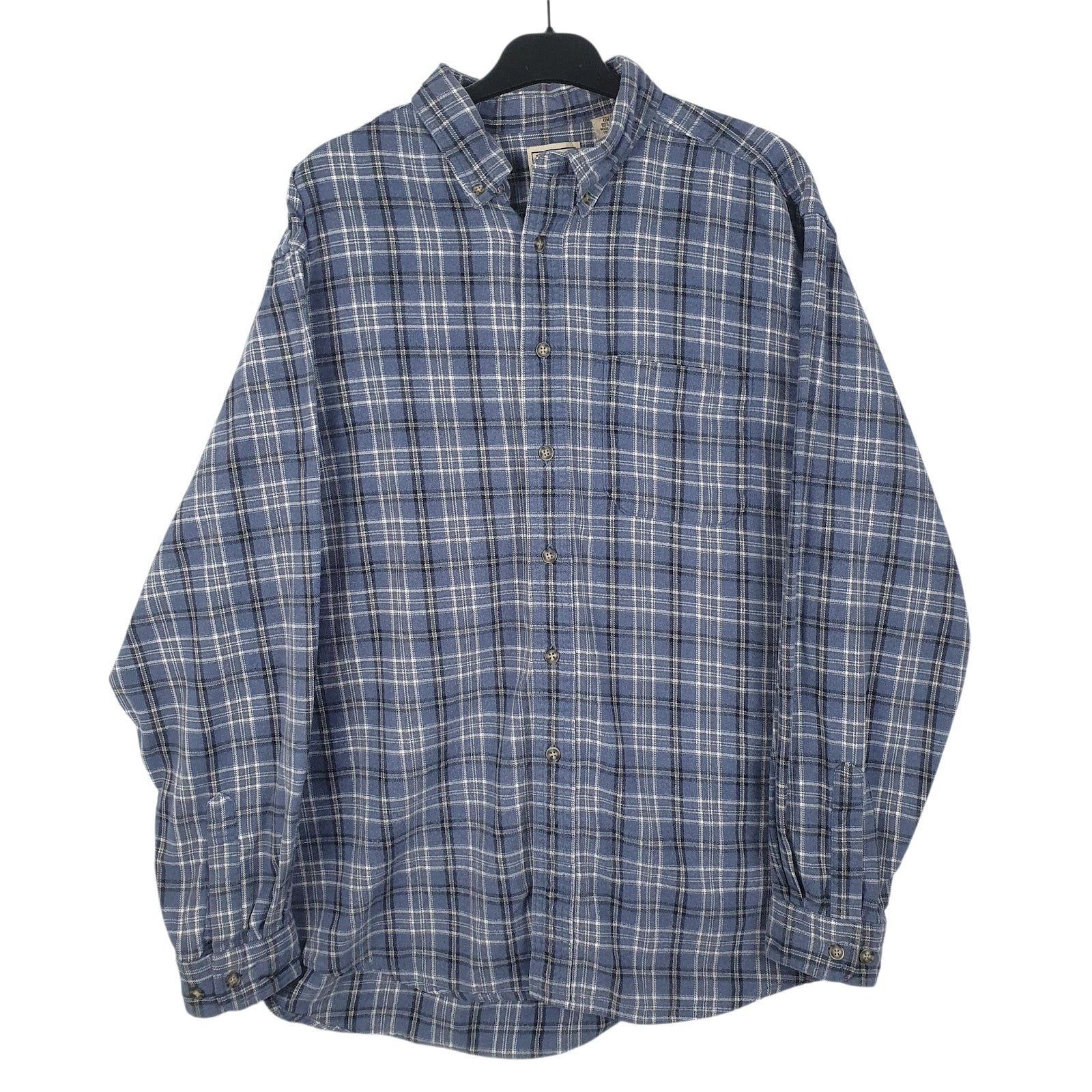 Mens Blue L.L.Bean Flannel Long Sleeve Shirt