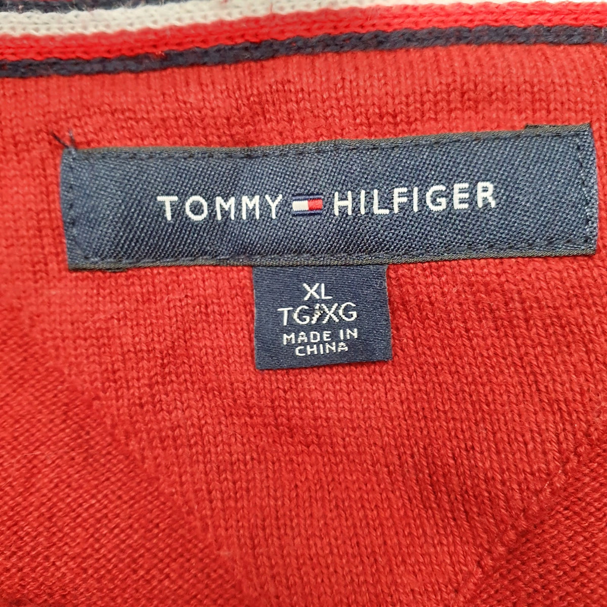 Mens Red Tommy Hilfiger  Crewneck Jumper