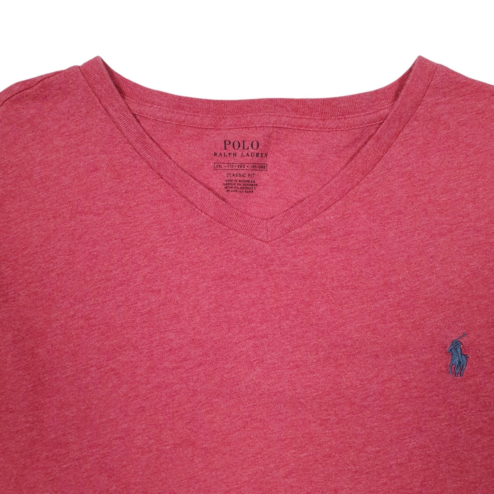 Mens Red Polo Ralph Lauren V Neck  T Shirt