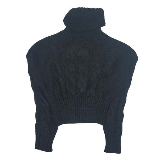 Womens Black Unbranded Cable Knit Turtle Neck Jumper
