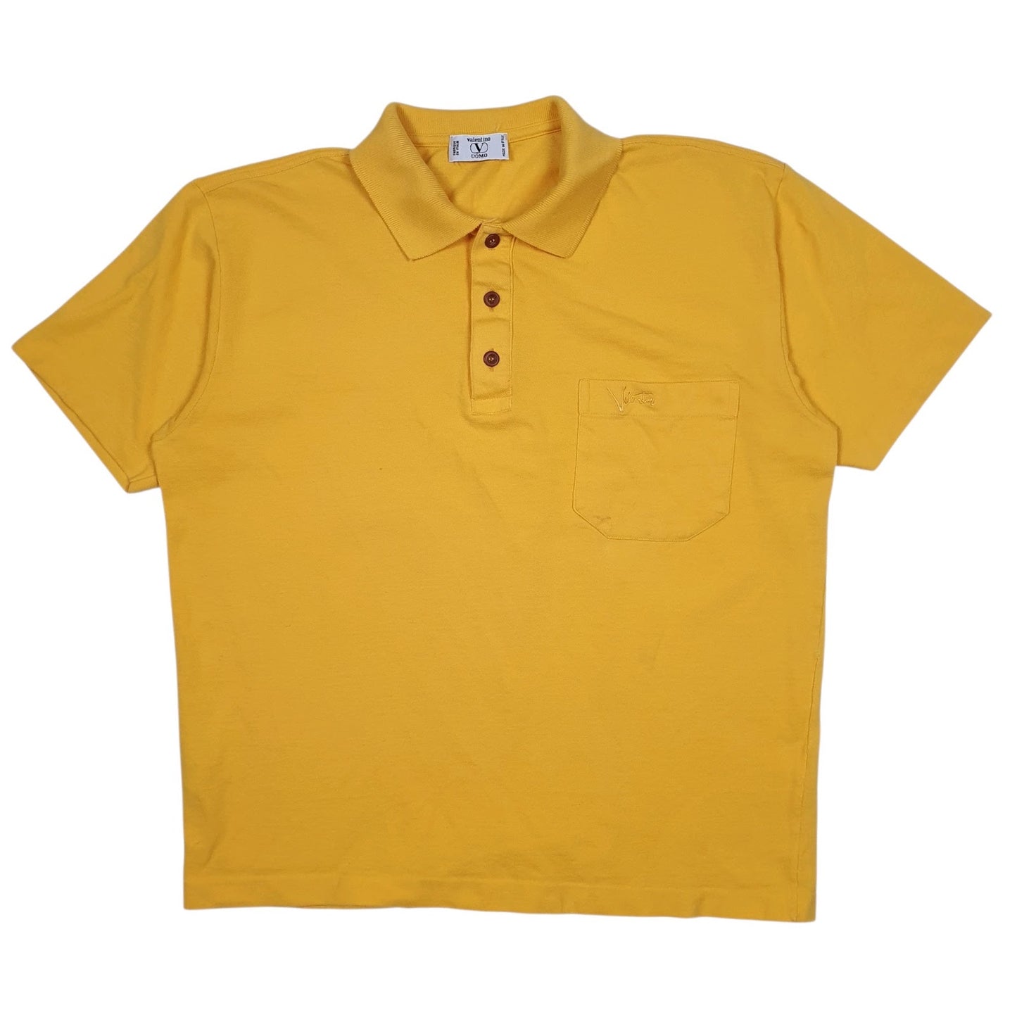 Mens Yellow Valentino  Short Sleeve Polo Shirt