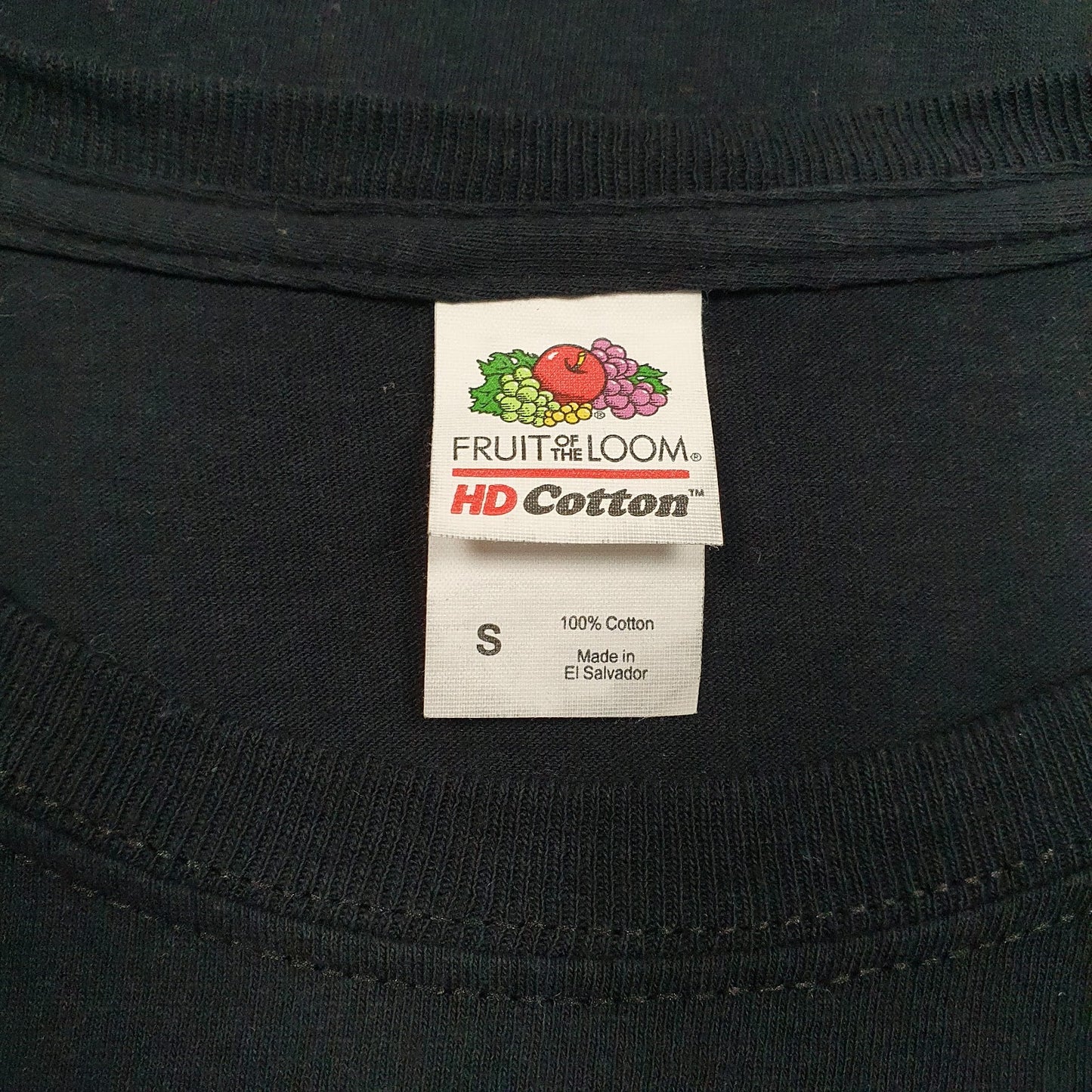 Mens Black Fruit Of The Loom   T Shirt