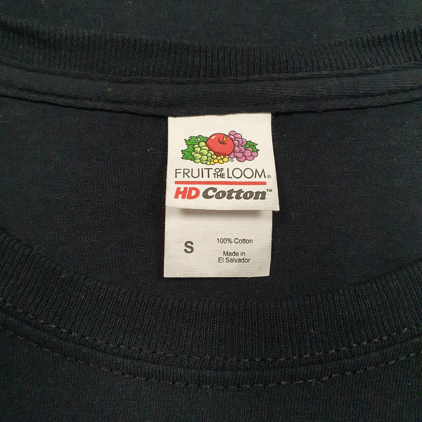 Mens Black Fruit Of The Loom   T Shirt