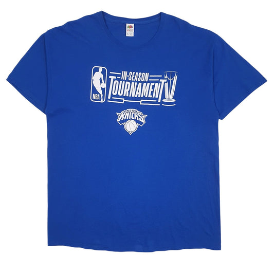 Mens Blue Fruit Of The Loom NBA New York Knicks Short Sleeve T Shirt