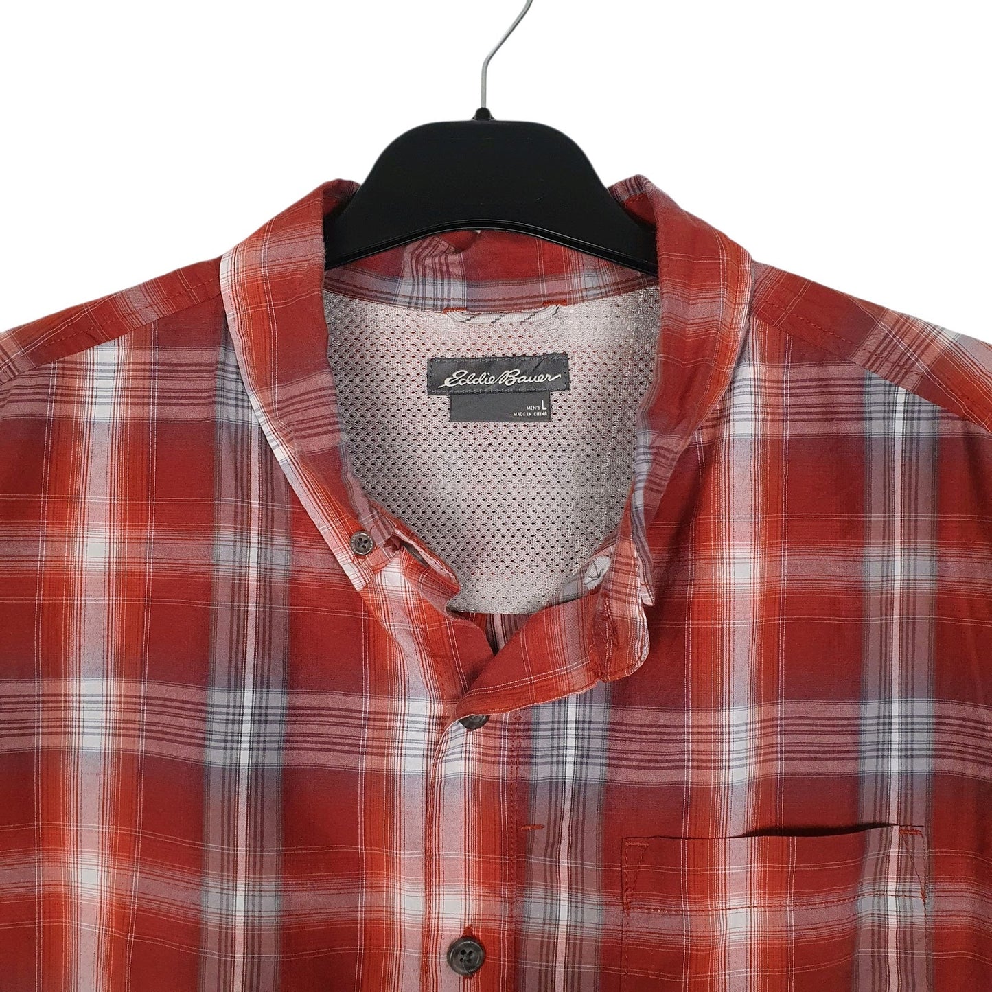 Mens Red Eddie Bauer Walking Hiking  Shirt