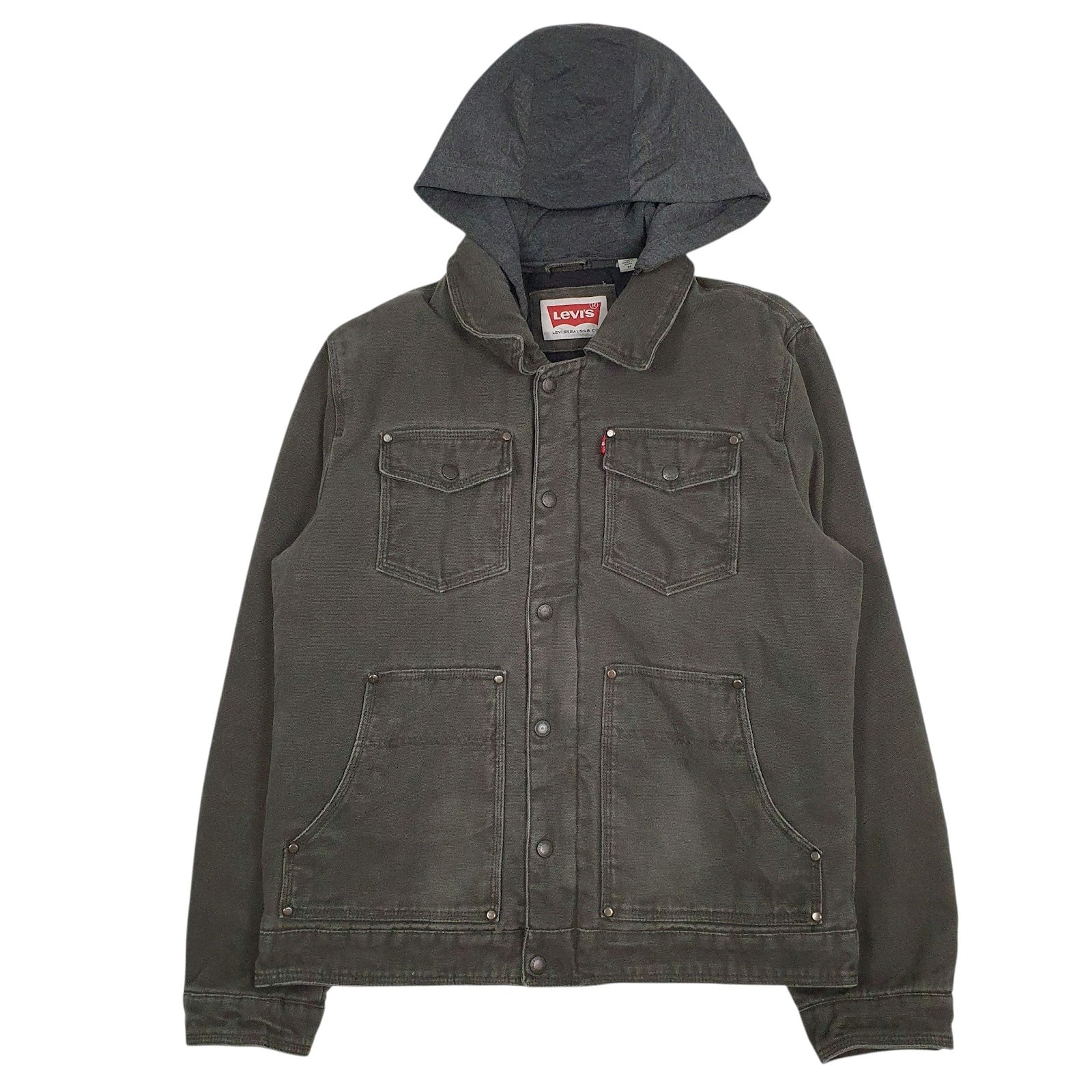 Mens Grey Levis Padded  Coat