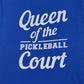 Womens Blue Fruit Of The Loom Queen Of The Pickleball Court  T Shirt