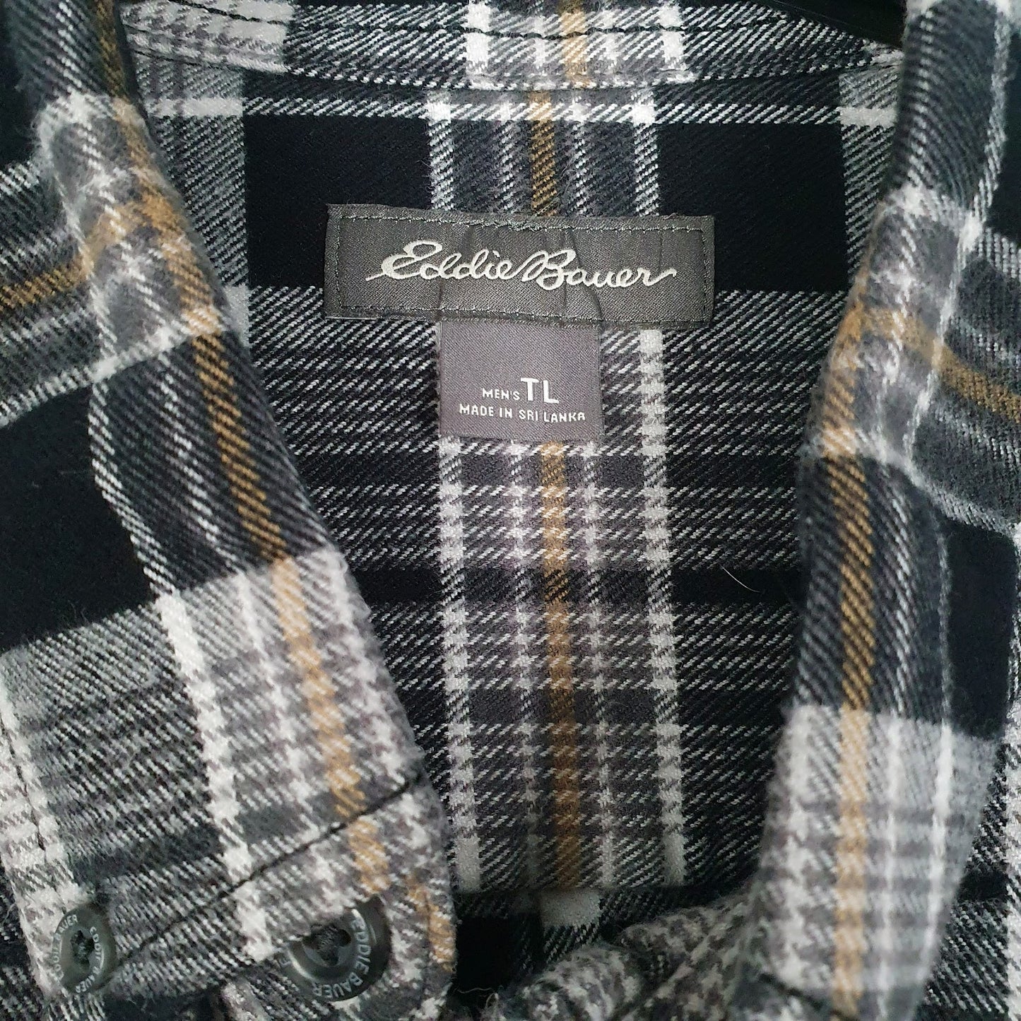 Mens Grey Eddie Bauer Flannel  Shirt
