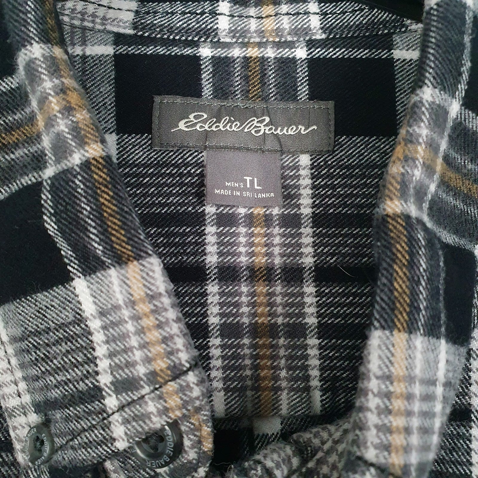 Mens Grey Eddie Bauer Flannel  Shirt