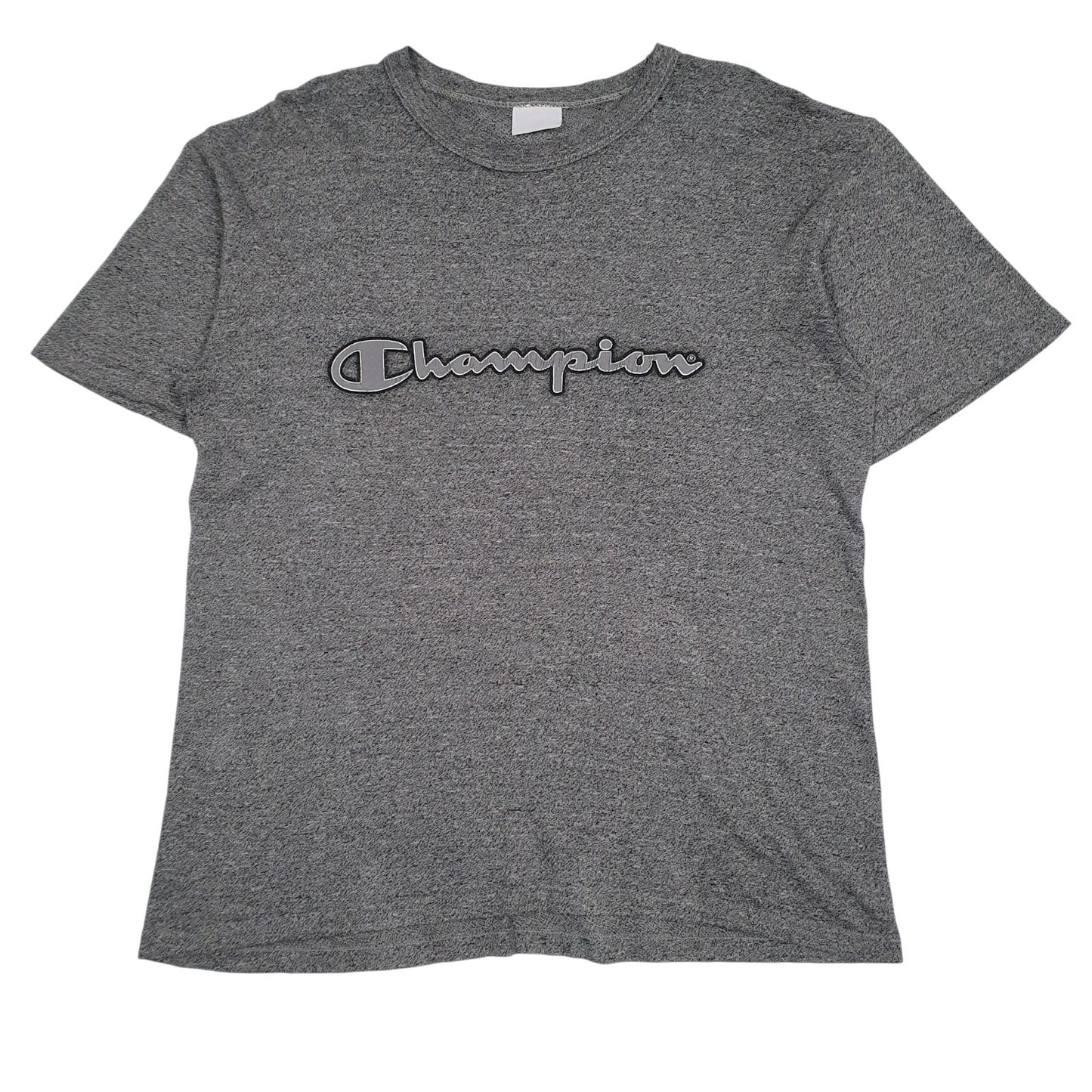 Mens Grey Champion Spellout Short Sleeve T Shirt