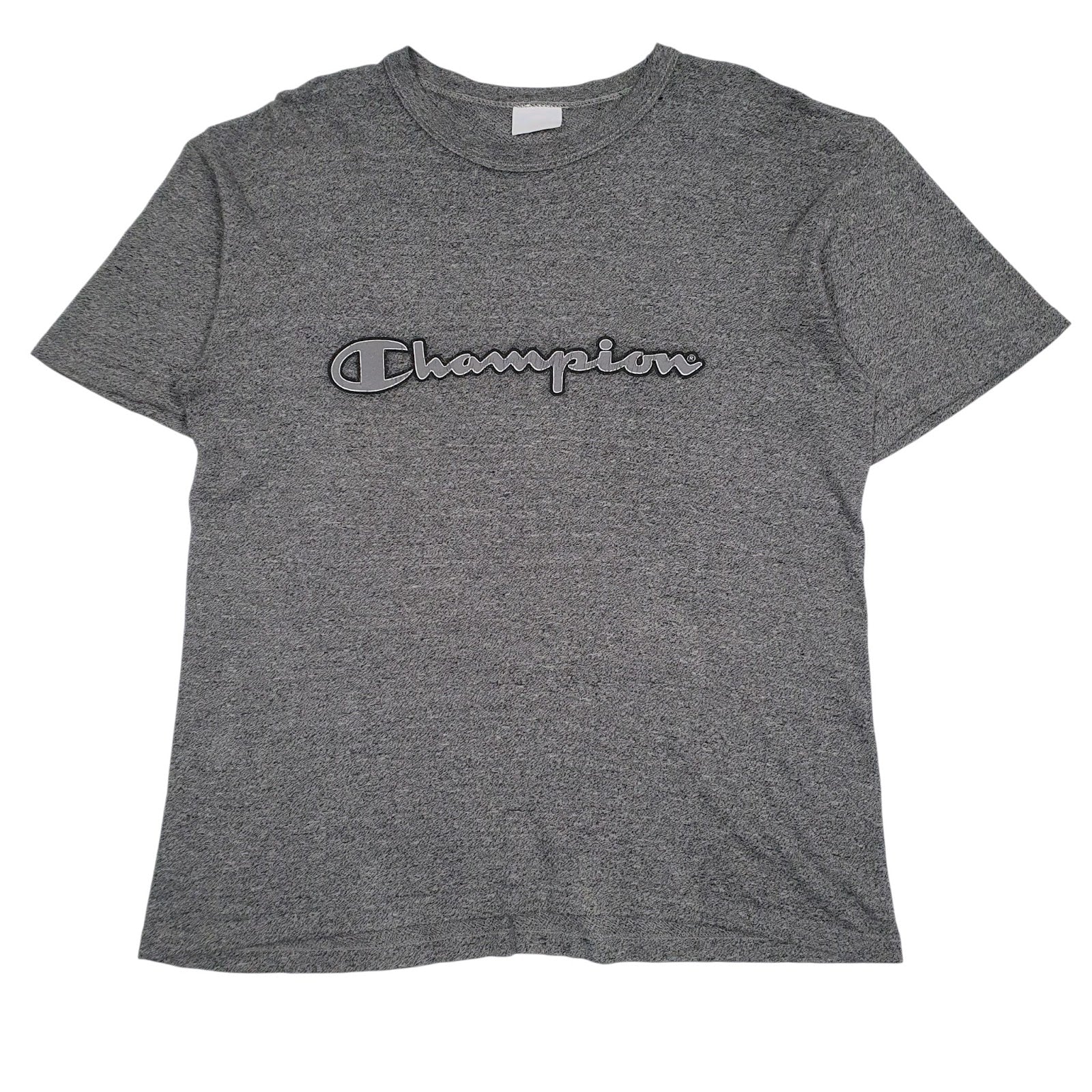 Mens Grey Champion Spellout Short Sleeve T Shirt
