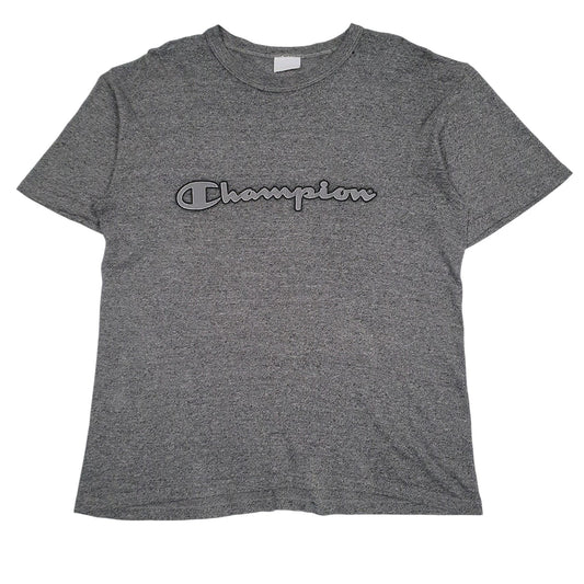 Mens Grey Champion Spellout Short Sleeve T Shirt