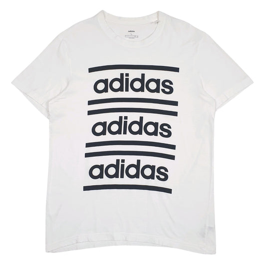 Mens White Adidas  Short Sleeve T Shirt