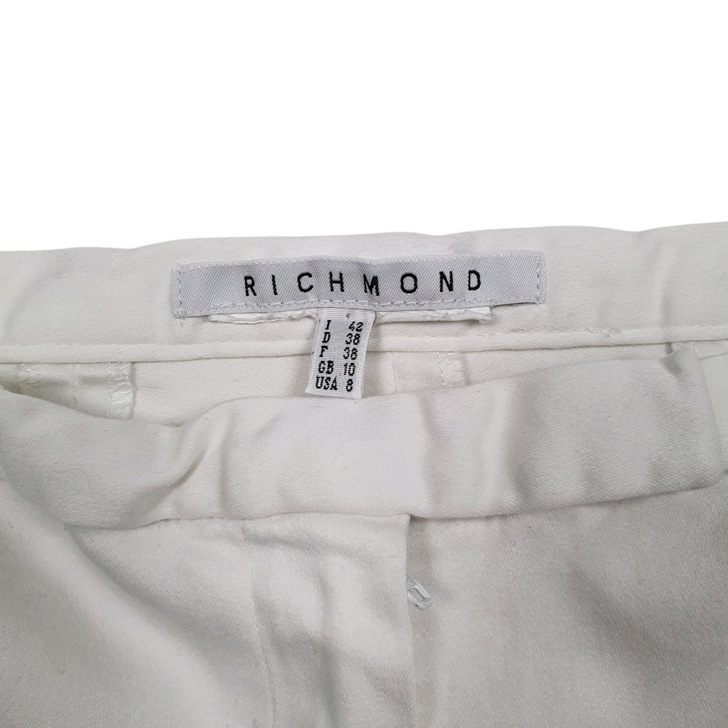 Womens White Richmond Quarter Length Capri  Trousers