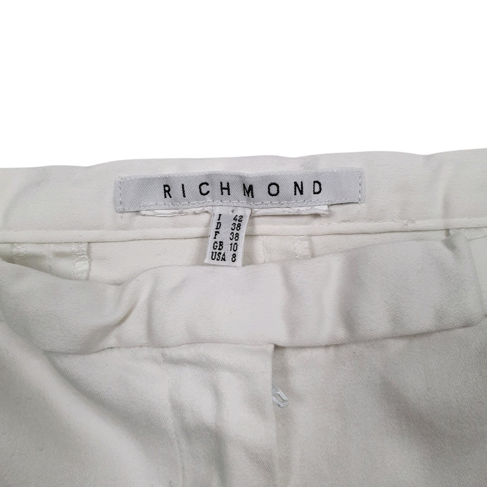 Womens White Richmond Quarter Length Capri  Trousers