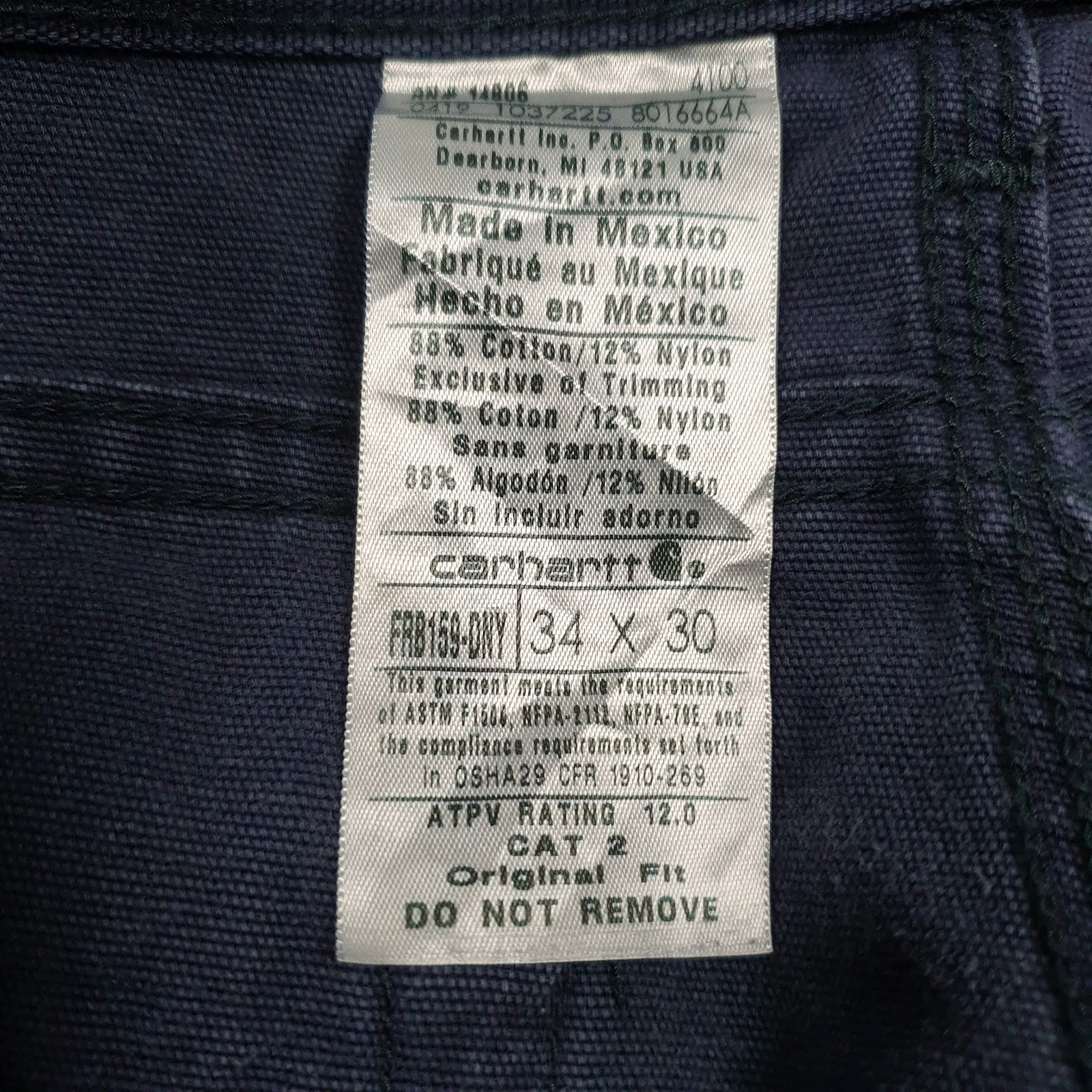 Mens Blue Carhartt Workwear Fire Resistant FRB159-DNY  Jeans