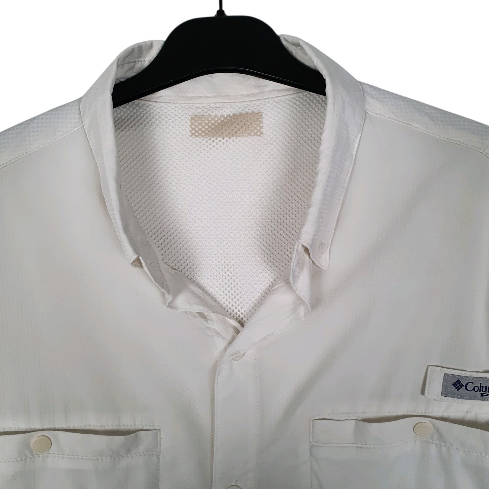 Mens White Columbia Sportswear Company PFG Fishing Omni Shade  Shirt