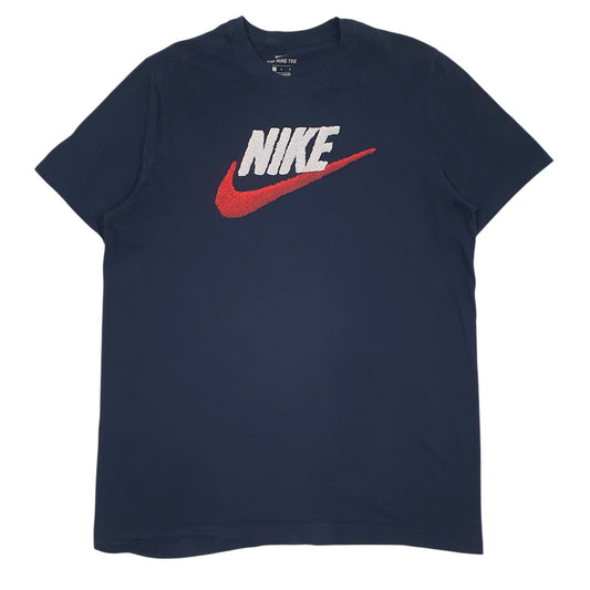 Mens Navy Nike Spellout Short Sleeve T Shirt