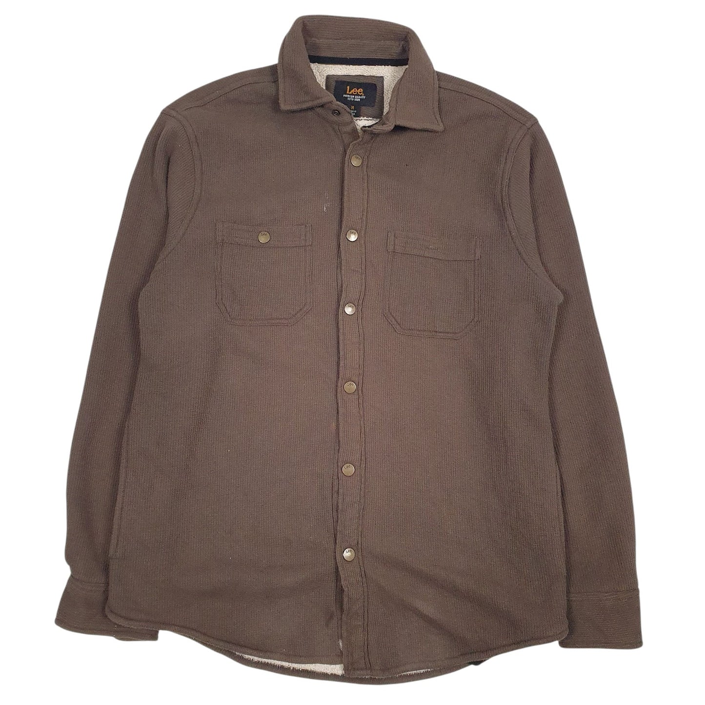 Mens Brown Lee Fleece Lined Quarter Zip Coat