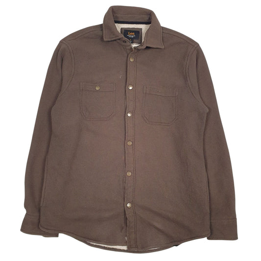 Mens Brown Lee Fleece Lined Quarter Zip Coat
