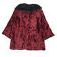 Womens Burgundy Unbranded Faux Fur  Coat