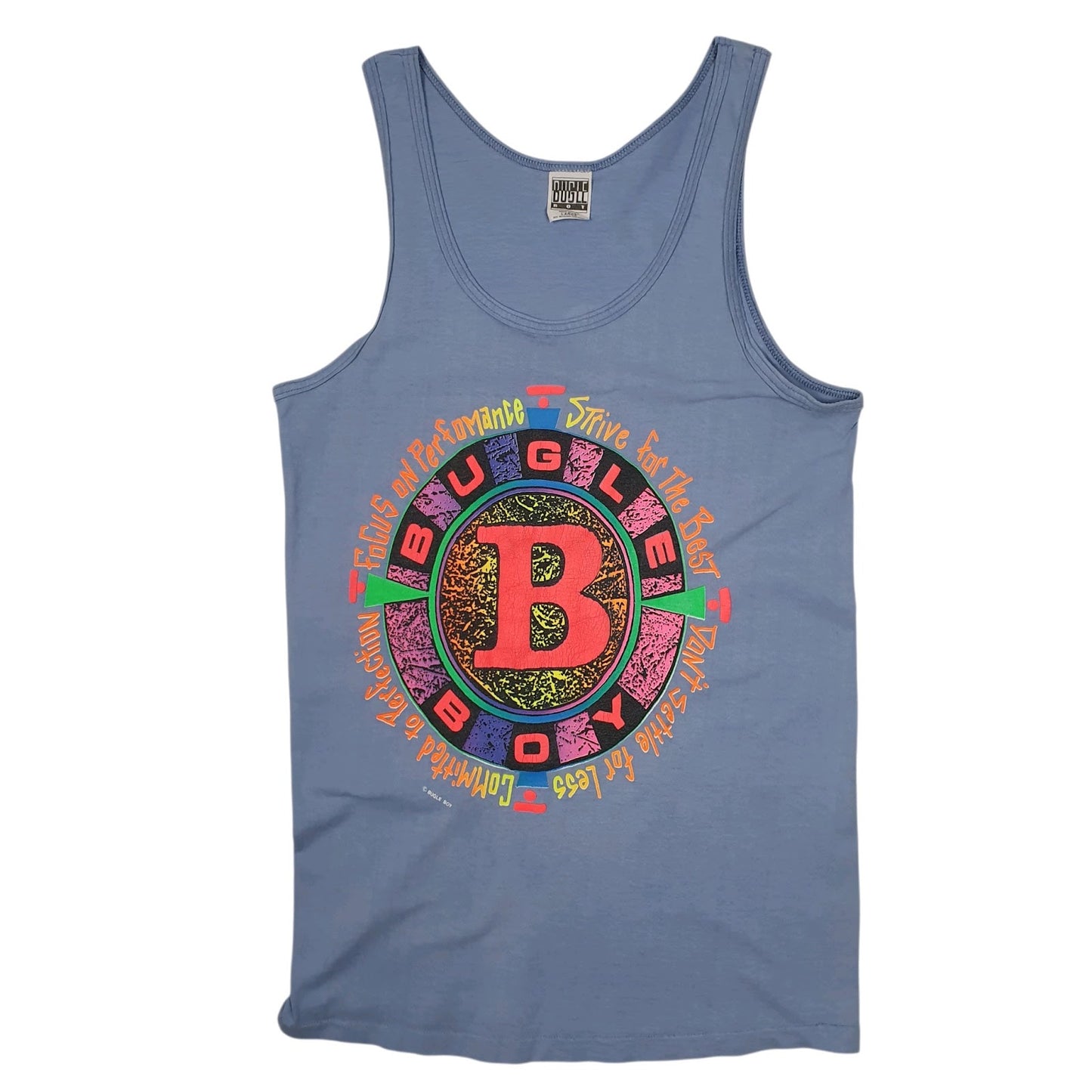 Mens Blue Bugle Boy Vintage 90s Short Sleeve T Shirt