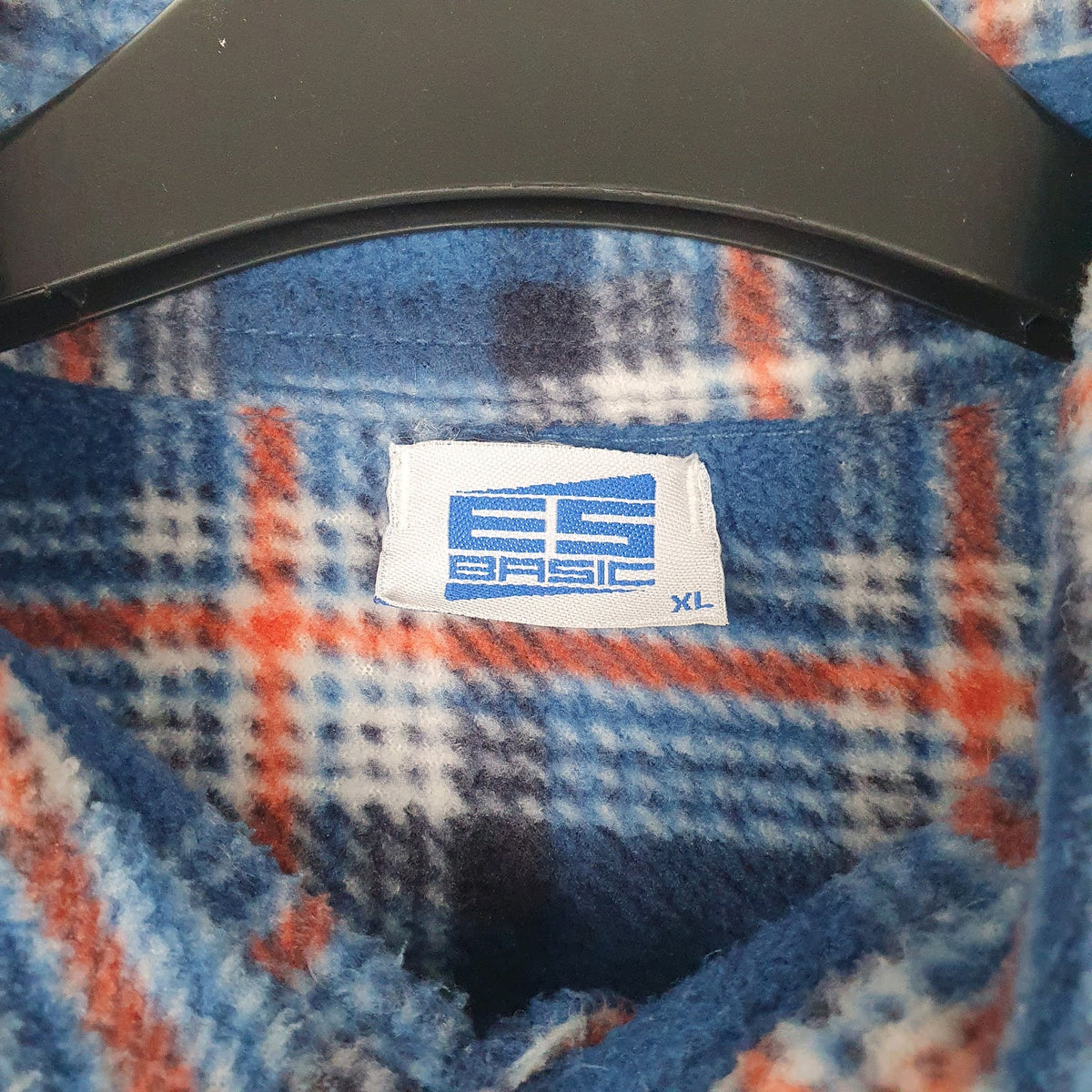 Mens Blue ES Basic Vintage Flannel  Shirt