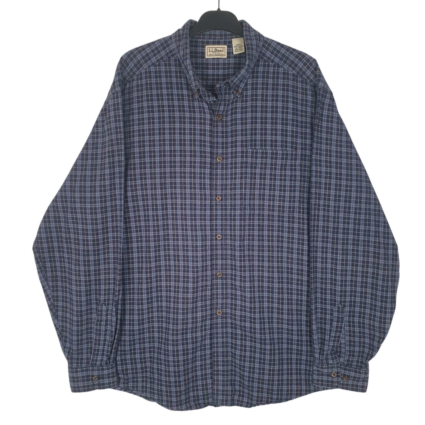 Mens Blue L.L.Bean Flannel Long Sleeve Shirt