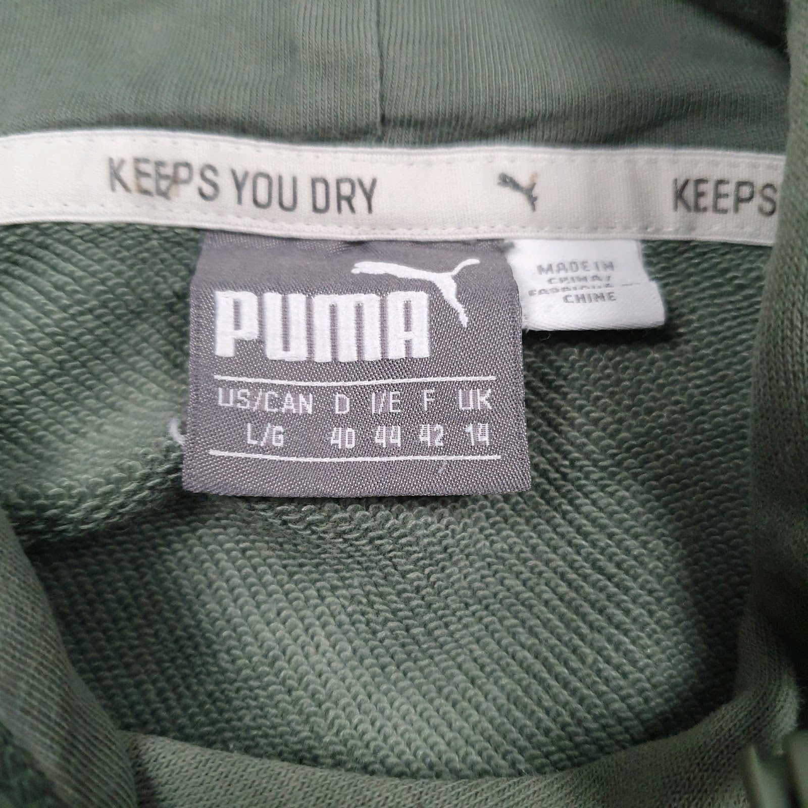 Womens Green Puma Spellout Hoodie Jumper