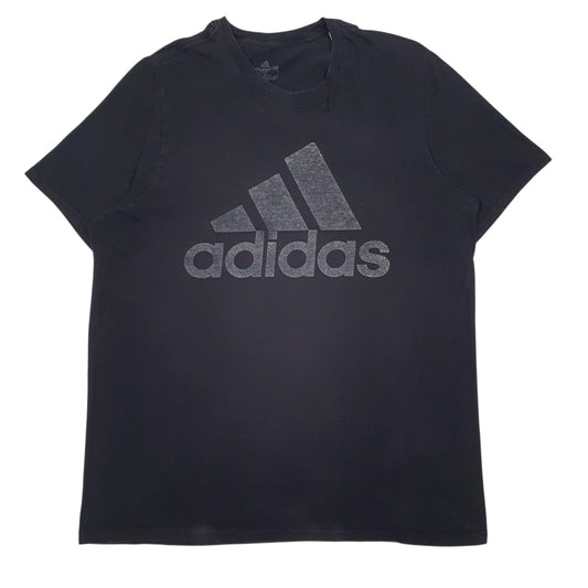 Mens Black Adidas Spellout Short Sleeve T Shirt