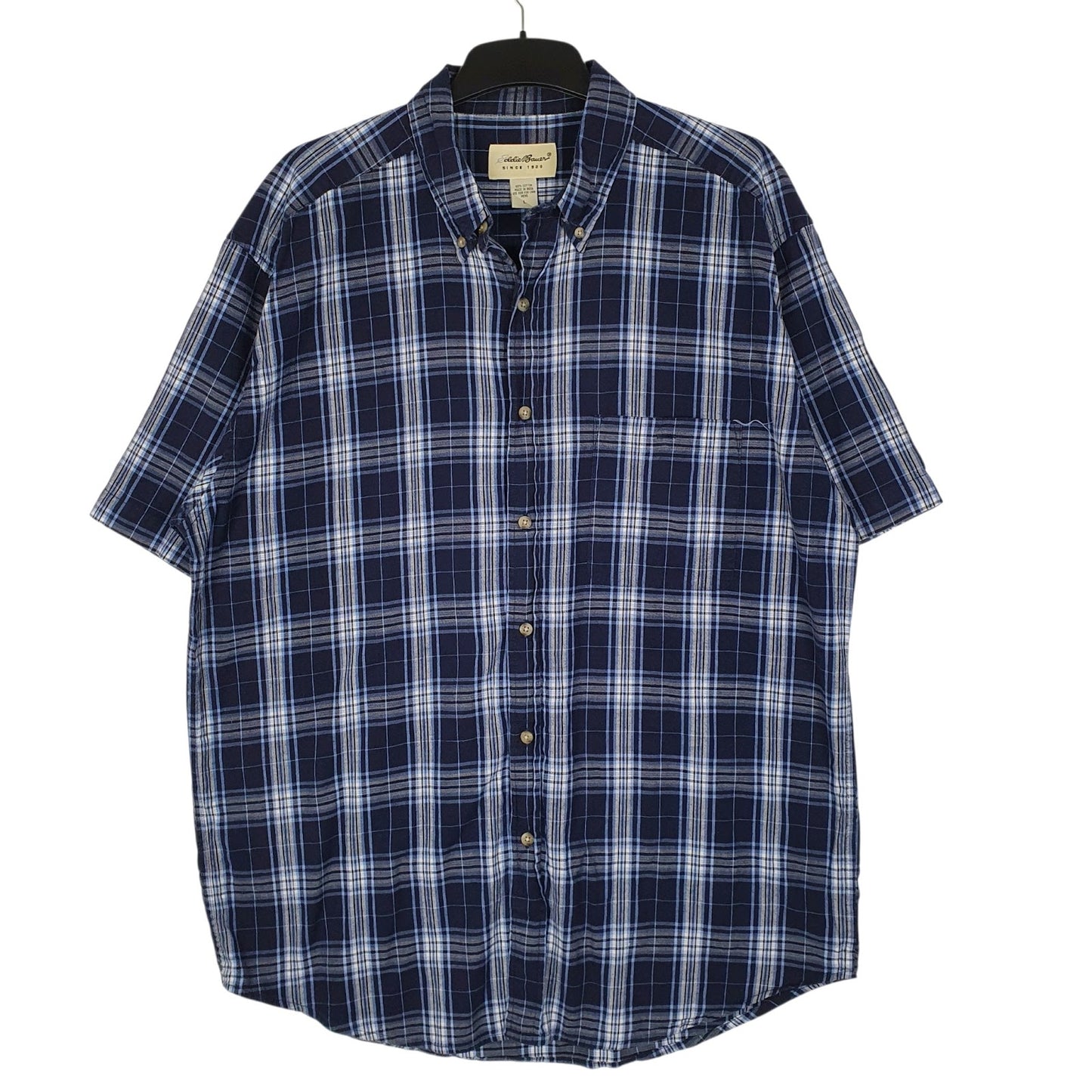 Mens Navy Eddie Bauer Vintage 00s Short Sleeve Shirt