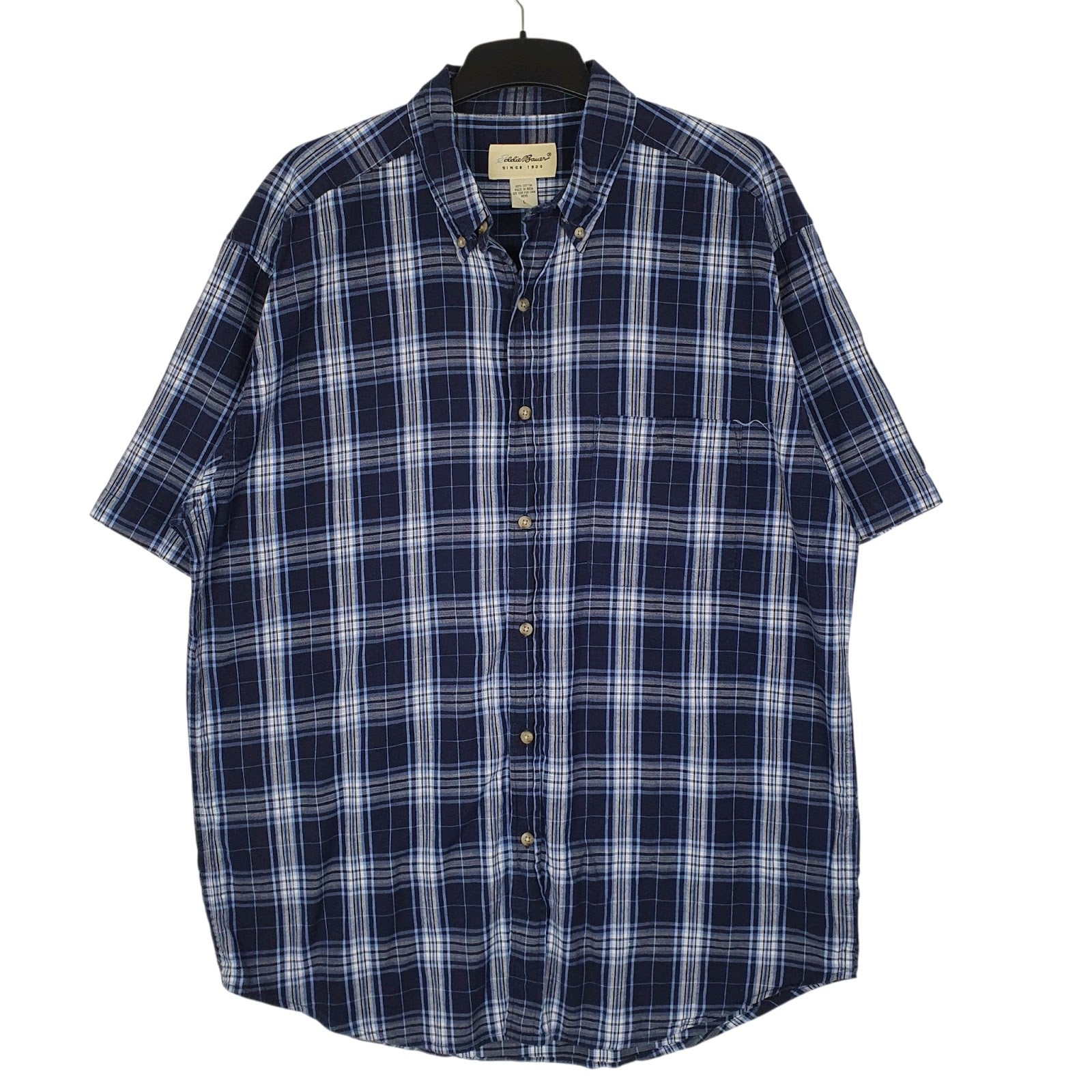 Mens Navy Eddie Bauer Vintage 00s Short Sleeve Shirt