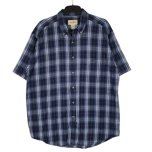 Mens Navy Eddie Bauer Vintage 00s Short Sleeve Shirt